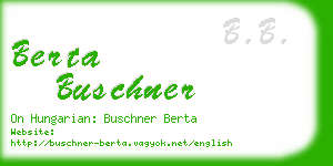 berta buschner business card